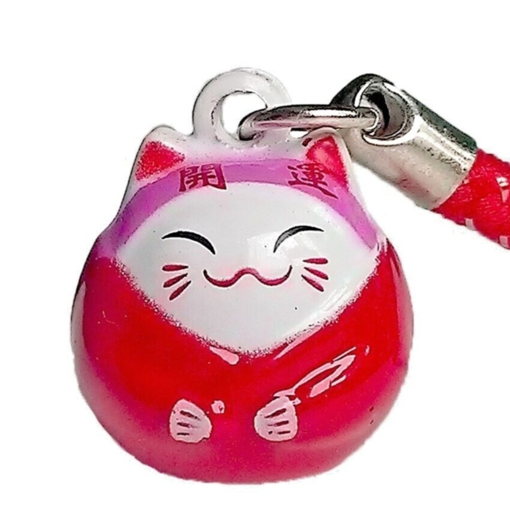 Lucky Cat Red Phone Charm